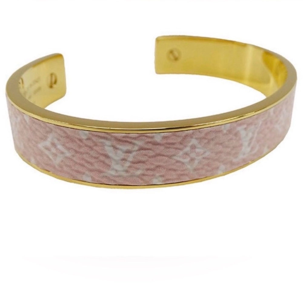 Louis Vuitton Pink/Gold Monogram Cuff Bracelet